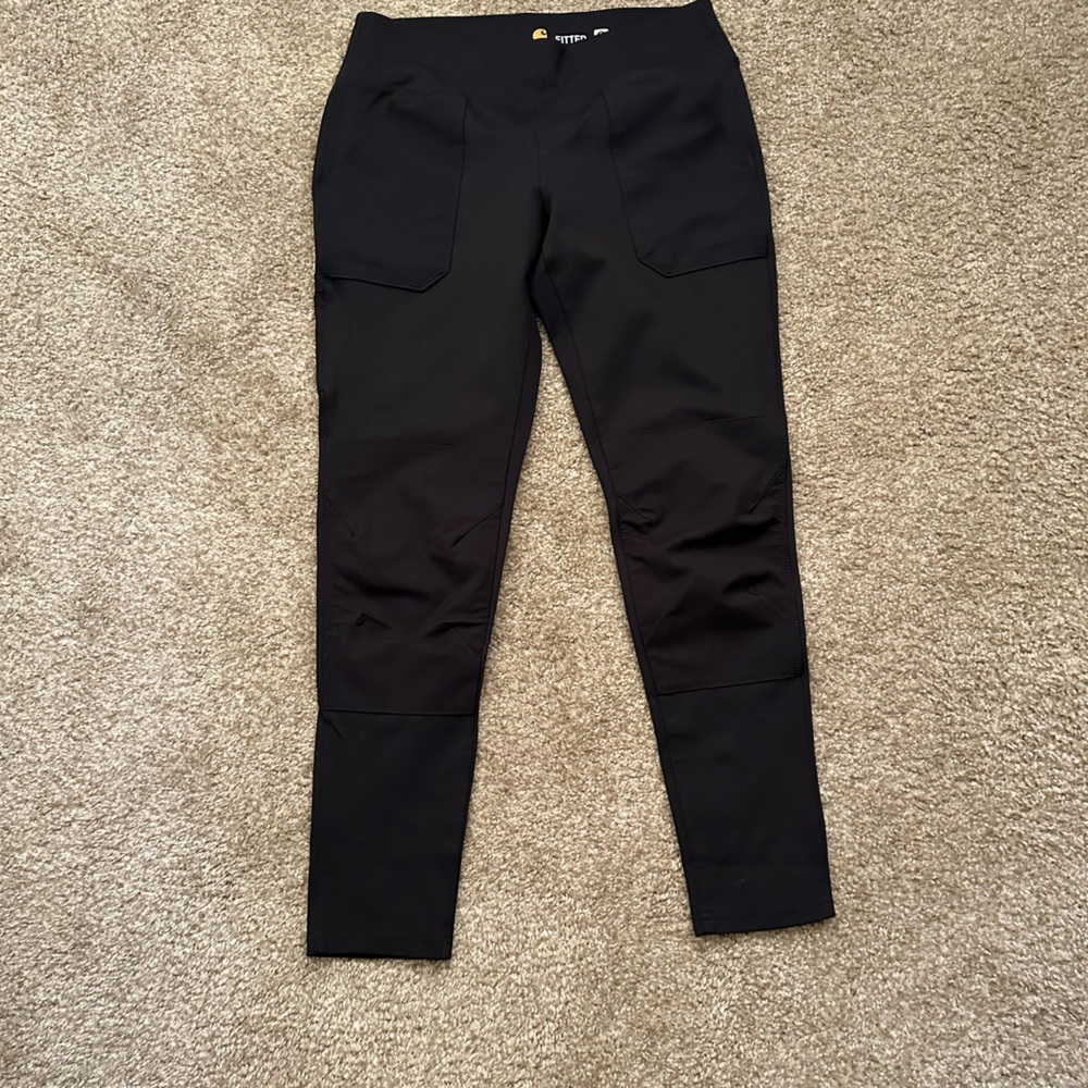 Womens black Carhartt Fitted Force Pants Leggings Utility Medium 8/10